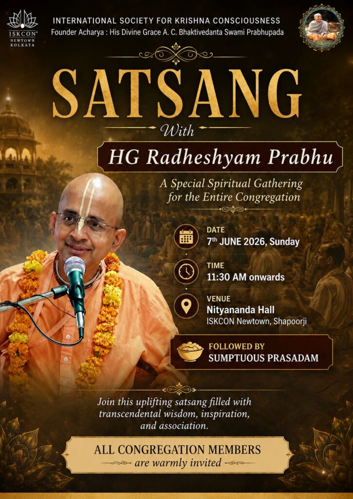 Satsang with HG Radheshyam Prabhu at Iskcon Newtown Kolkata
